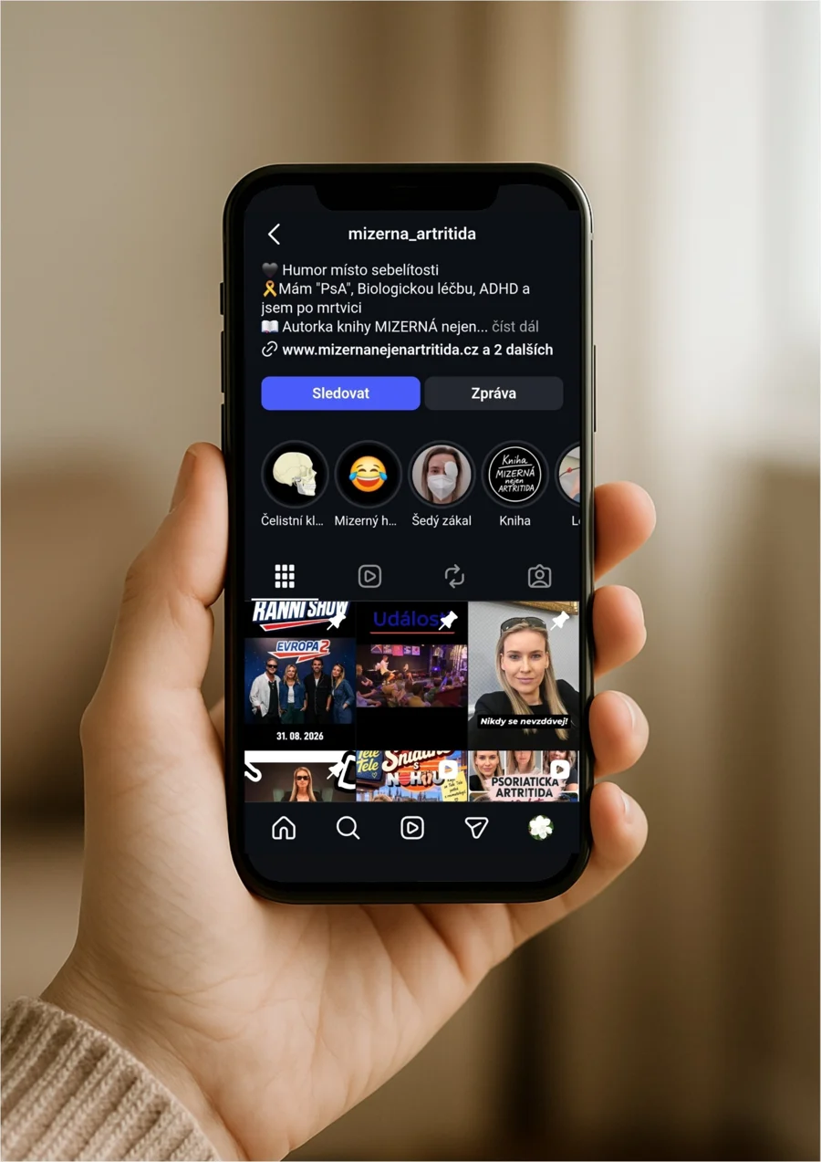Instagramový profil @mizerna_artritida